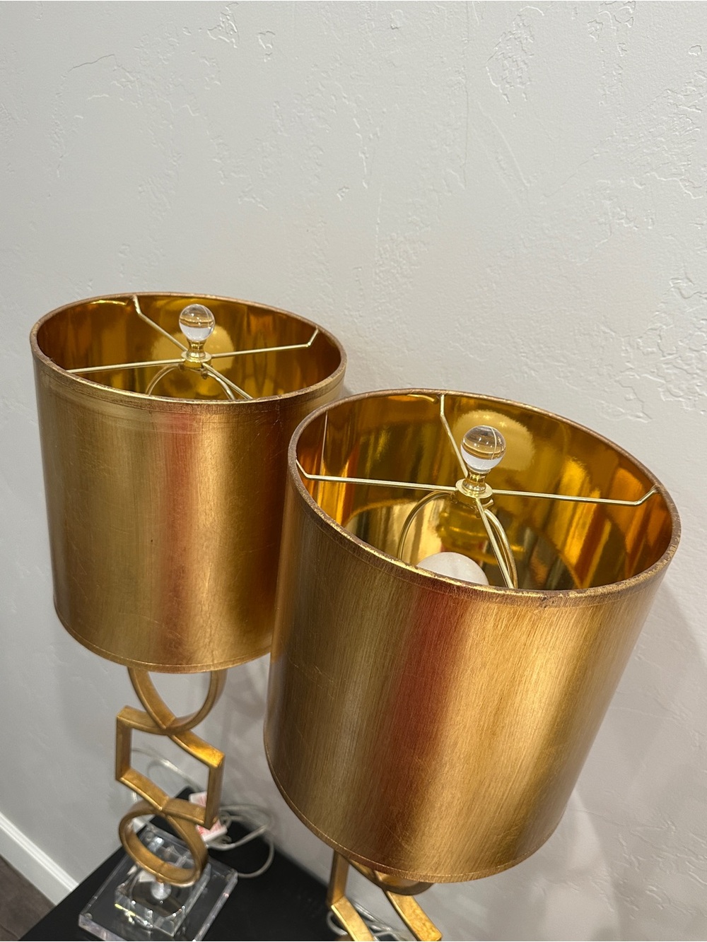 Pair of Gold Decorative Table Lamps - Picture 3 of 3